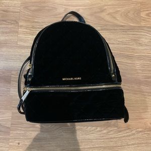 Michael Kors velvet quilted backpack